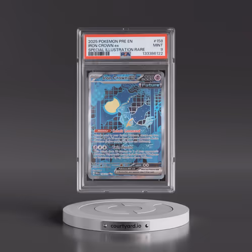 2025 Pokémon Pre EN-Prismatic Evolutions #158 Iron Crown EX - Holo Special Illustration Rare (PSA 9