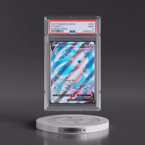 2021 Pokémon Sword & Shield Fusion Strike #250 Mew V - Holo Full Art (PSA 9 MINT)