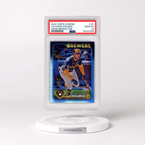 2024 Topps Chrome #161 Jackson Chourio - Prism Refractor (PSA 10 GEM MINT)