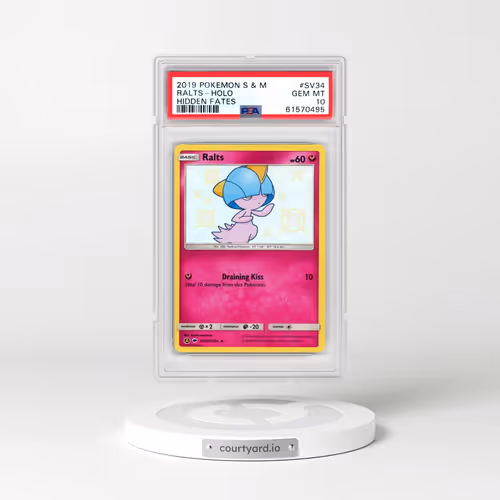 2019 Pokémon Sun & Moon Hidden Fates #SV34 Ralts - Holo (PSA 10 GEM MINT)