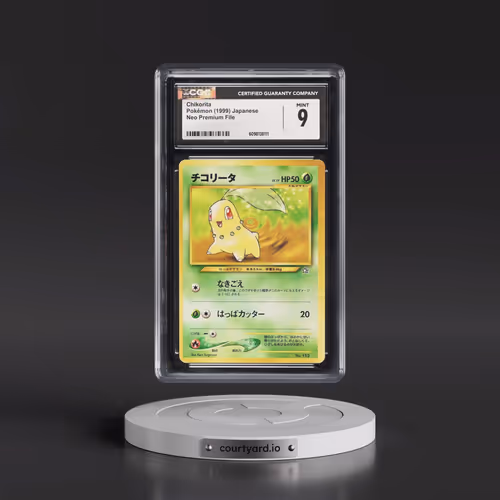 1999 Neo Premium File Chikorita - No Rarity (CGC 9 MINT)