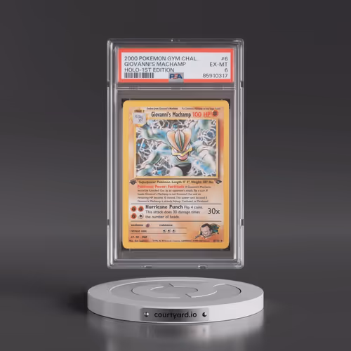 2000 Pokémon Gym Challenge #6 Giovanni's Machamp - 1st Edition Holo (PSA 6 EX-MT)