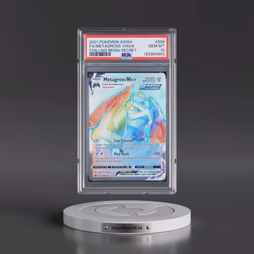 2021 Pokémon Sword & Shield Chilling Reign #208 Metagross Vmax - Full Art Secret (PSA 10 GEM MINT)