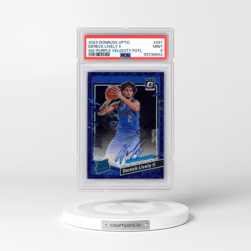 2023 Panini Donruss Optic #281 Dereck Lively II - Signature-Purple Velocity Fotl (PSA 9 MINT)