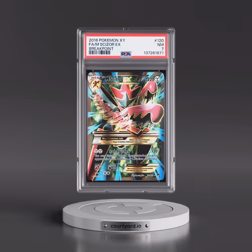 2016 Pokémon XY Breakpoint #120 M Scizor EX - Holo Full Art (PSA 7 NM)