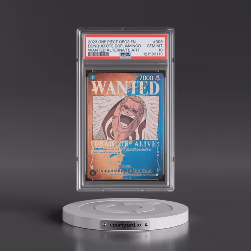 2023 One Piece OP03-Pillars of Strength #009 Donquixote Doflamingo - Wanted Alternate Art (PSA 10 GE