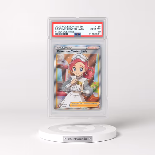 2020 Pokémon Sword & Shield Vivid Voltage #185 Pokemon Center Lady - Full Art (PSA 10 GEM MINT)