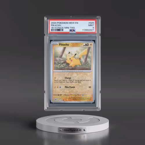 2024 Pokémon Mew EN-151 #025 Pikachu - 151 5-Pack Mini Tins (PSA 9 MINT)