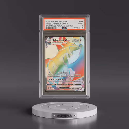 2020 Pokémon Sword & Shield Darkness Ablaze #194 Salamence Vmax - Full Art Secret (PSA 9 MINT)