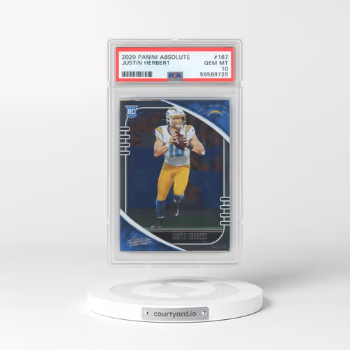 2020 Panini Absolute #167 Justin Herbert (PSA 10 GEM MINT)