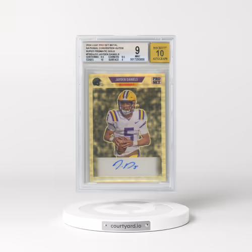 2024 Leaf Pro Set Metal National Convention Autographs Super Prismatic Gold #PSBAJD1 Jayden Daniels (BGS 9 MINT)