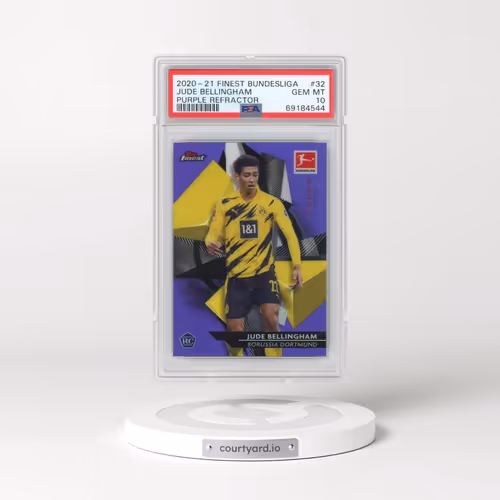 2020 Topps Finest Bundesliga #32 Jude Bellingham - Purple Refractor (PSA 10 GEM MINT)