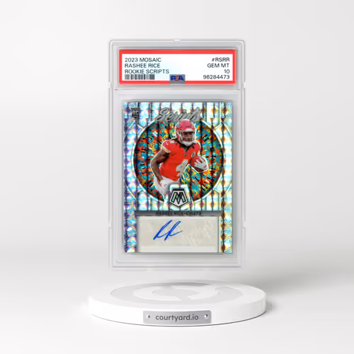 2023 Panini Mosaic Rookie Scripts #RSRR Rashee Rice (PSA 10 GEM MINT)