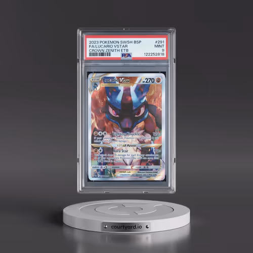 2023 Pokémon Swsh Black Star Promo #291 Lucario Vstar - Full Art Crown Zenith Elite Trainer Box (PSA