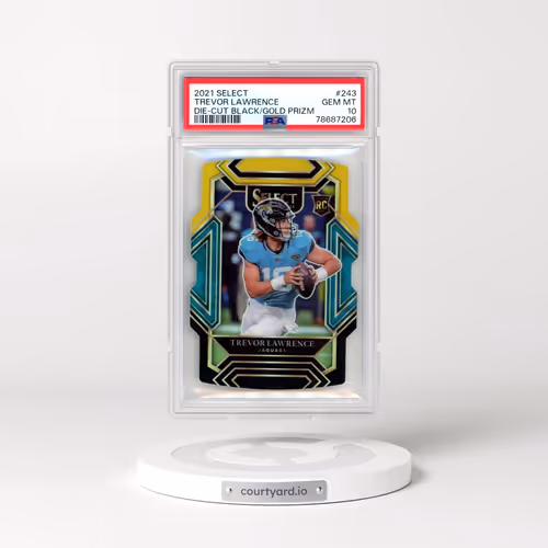 2021 Panini Select #243 Trevor Lawrence - Die-Cut Black/Gold Prizm (PSA 10 GEM MINT)