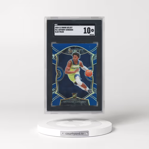 2020 Panini Select #61 Anthony Edwards - Blue Prizm (SGC 10 GEM MINT)