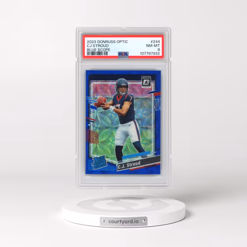 2023 Panini Donruss Optic #244 CJ Stroud - Blue Scope (PSA 8 NM-MT)