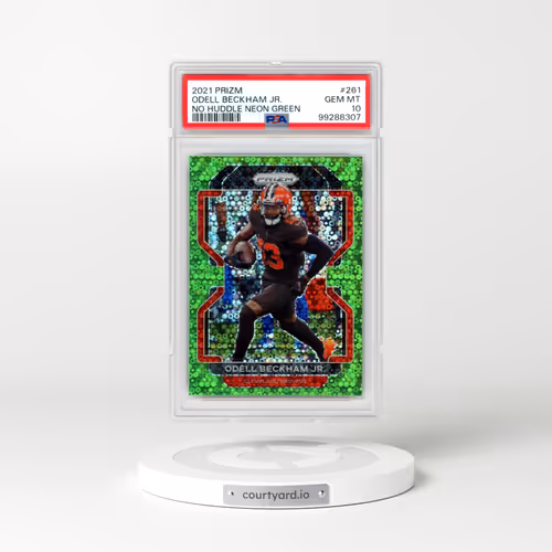 2021 Panini Prizm #261 Odell Beckham Jr. - No Huddle Neon Green (PSA 10 GEM MINT)