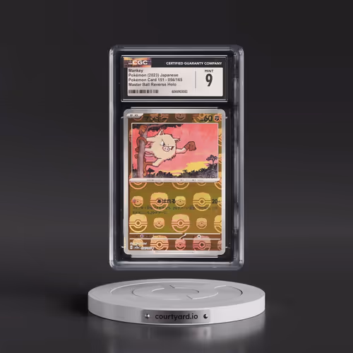2023 Pokémon Card 151 #056/165 Mankey - Reverse Holo Master Ball (CGC 9 MINT)