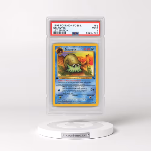 1999 Pokémon Fossil #52 Omanyte - 1st Edition (PSA 9 MINT)