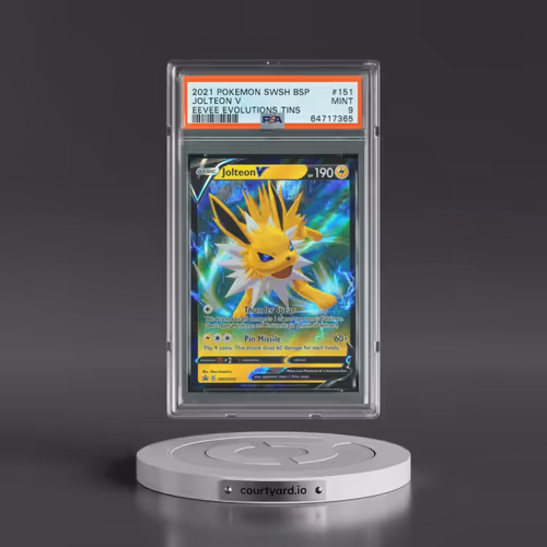 2021 Pokémon Swsh Black Star Promo #151 Jolteon V - Holo Eevee Evolutions Tins (PSA 9 MINT)
