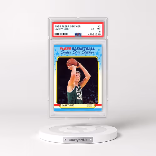 1988 Fleer Sticker #2 Larry Bird (PSA 6 EX-MT)