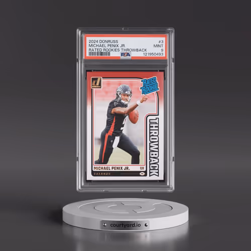 2024 Panini Donruss Rated Rookies Throwback #3 Michael Penix Jr. (PSA 9 MINT)