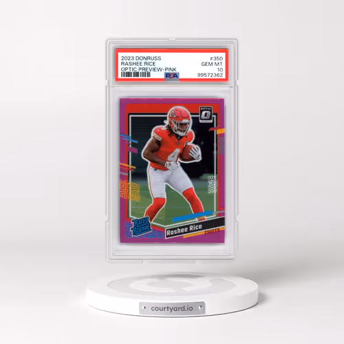 2023 Panini Donruss #350 Rashee Rice - Optic Preview-Pink (PSA 10 GEM MINT)