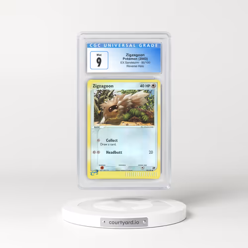 2003 EX Sandstorm (2003 Copyright, w/ "e" Symbol) #85/100 Zigzagoon - Reverse Holo (CGC 9 MINT)