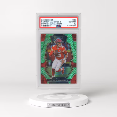 2022 Panini Select #148 Patrick Mahomes II - Dragon Scale Prizm (PSA 10 GEM MINT)