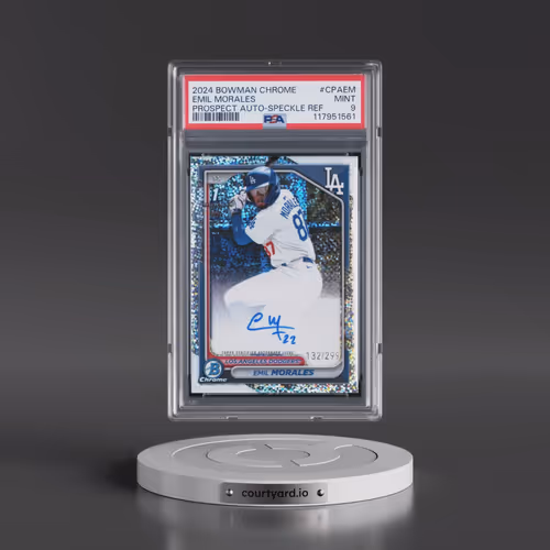 2024 Bowman Chrome Prospect Autographs #CPAEM Emil Morales - Speckle Refractor (PSA 9 MINT)