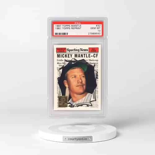 1997 Topps Mantle #32 1961 Topps Reprint (PSA 10 GEM MINT)