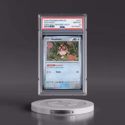 2025 Pokémon Pre EN-Prismatic Evolutions #077 Hoothoot - Reverse Holo Poke Ball (PSA 10 GEM MINT)