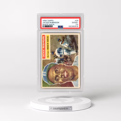 1956 Topps #30 Jackie Robinson - White Back (PSA 2.5 GOOD+)