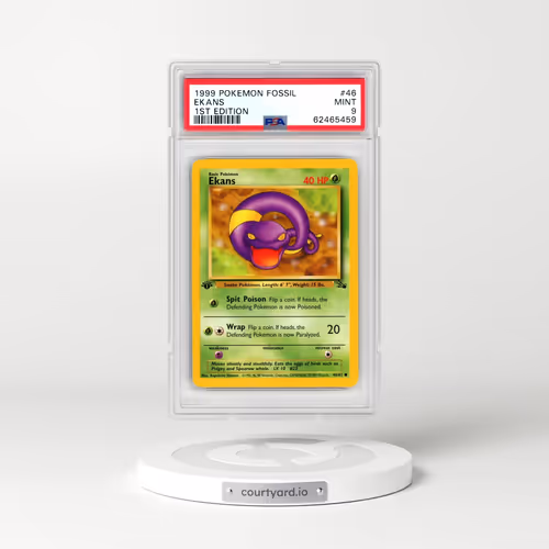1999 Pokémon Fossil #46 Ekans - 1st Edition (PSA 9 MINT)