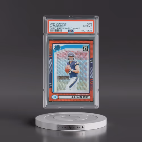 2024 Panini Donruss #303 JJ McCarthy - Optic Preview-Red Wave (PSA 10 GEM MINT)