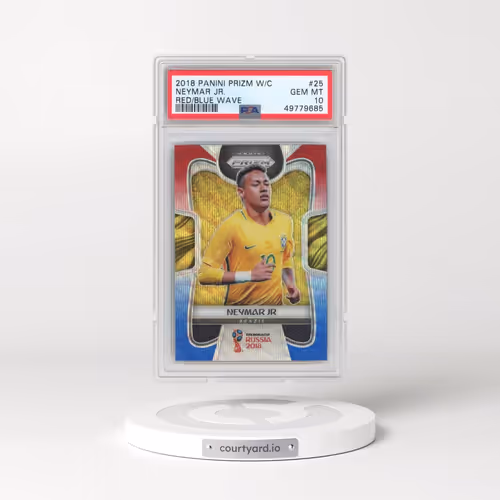 2018 Panini Prizm World Cup #25 Neymar Jr. - Red/Blue Wave (PSA 10 GEM MINT)