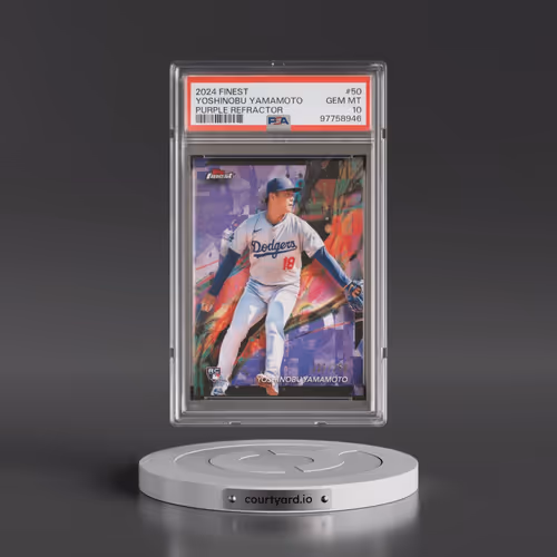 2024 Topps Finest #50 Yoshinobu Yamamoto - Purple Refractor (PSA 10 GEM MINT)
