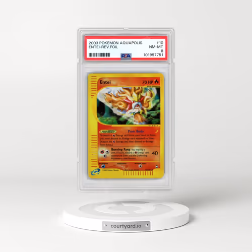 2003 Pokémon Aquapolis #10 Entei - Reverse Foil (PSA 8 NM-MT)