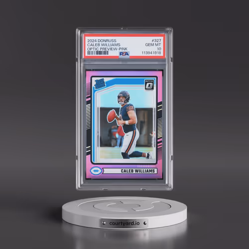 2024 Panini Donruss #327 Caleb Williams - Optic Preview-Pink (PSA 10 GEM MINT)