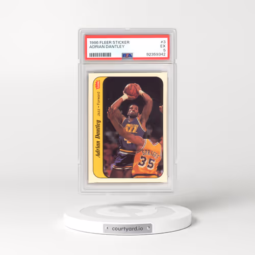 1986 Fleer Sticker #3 Adrian Dantley (PSA 5 EX)