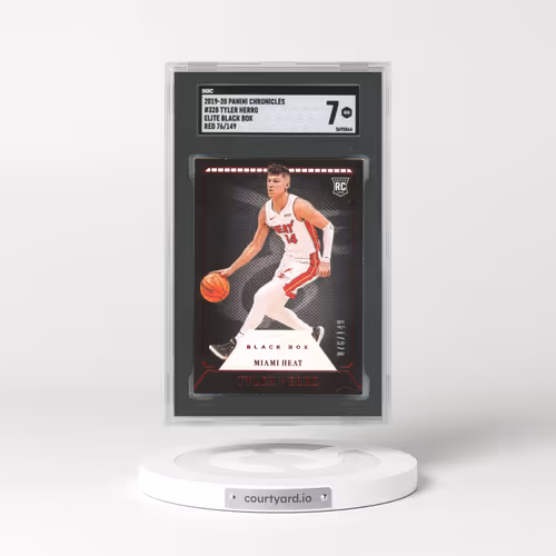 2019 Panini Chronicles #328 Tyler Herro - Elite Black Box Red (SGC 7 NM)