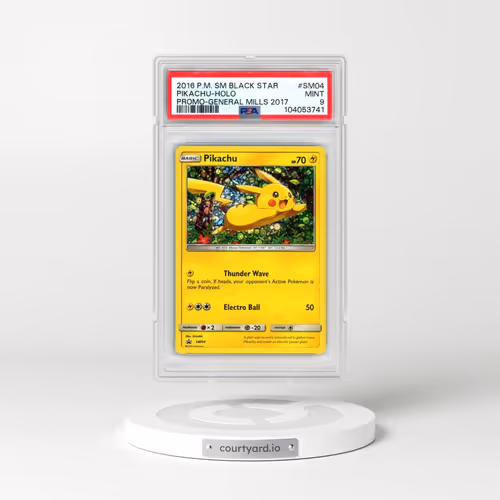2016 Pokémon SM Black Star Promo #SM04 Pikachu - Holo General Mills 2017 (PSA 9 MINT)