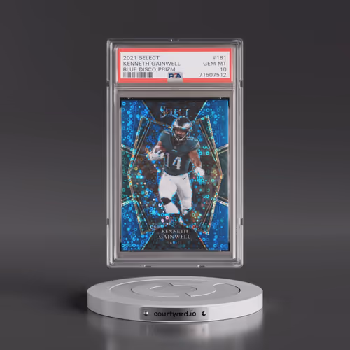 2021 Panini Select #181 Kenneth Gainwell - Blue Disco Prizm (PSA 10 GEM MINT)