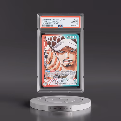 2022 One Piece Japanese OP01-Romance Dawn #002 Trafalgar Law - Alternate Art (PSA 10 GEM MINT)
