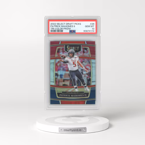 2022 Panini Select Draft Picks #26 Patrick Mahomes II - Tri-Color Prizm (PSA 10 GEM MINT)