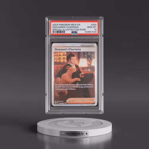 2023 Pokémon Mew EN-151 #204 Giovanni's Charisma - Special Illustration Rare (PSA 10 GEM MINT)