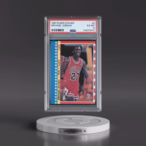 1987 Fleer Sticker #2 Michael Jordan (PSA 6 EX-MT)