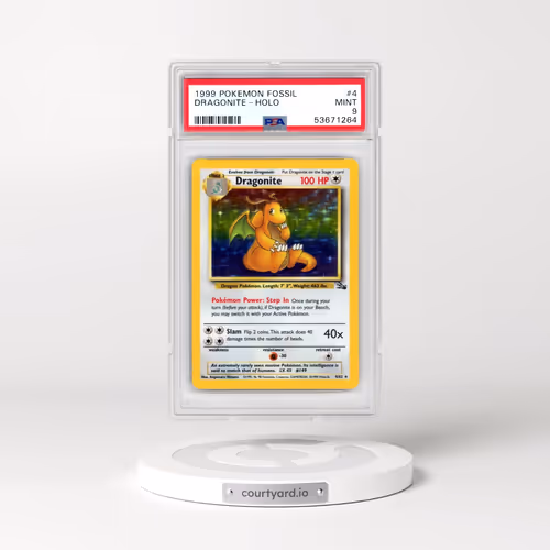 1999 Pokémon Fossil #4 Dragonite - Holo (PSA 9 MINT)