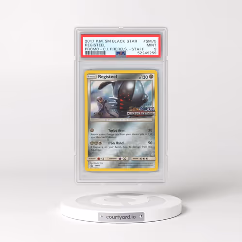 2017 Pokémon SM Black Star Promo #SM75 Registeel - Crimson Invasion Prerelease-Staff (PSA 9 MINT)